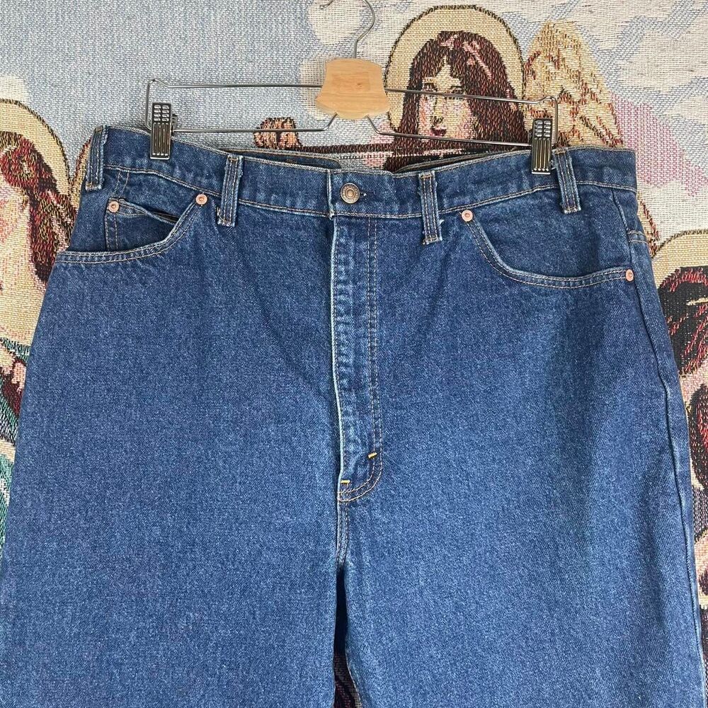 554 Levi’s orange tab Vintage 1980s Men’s denim jeans Dark Wash 42x30 - Picture 3 of 8